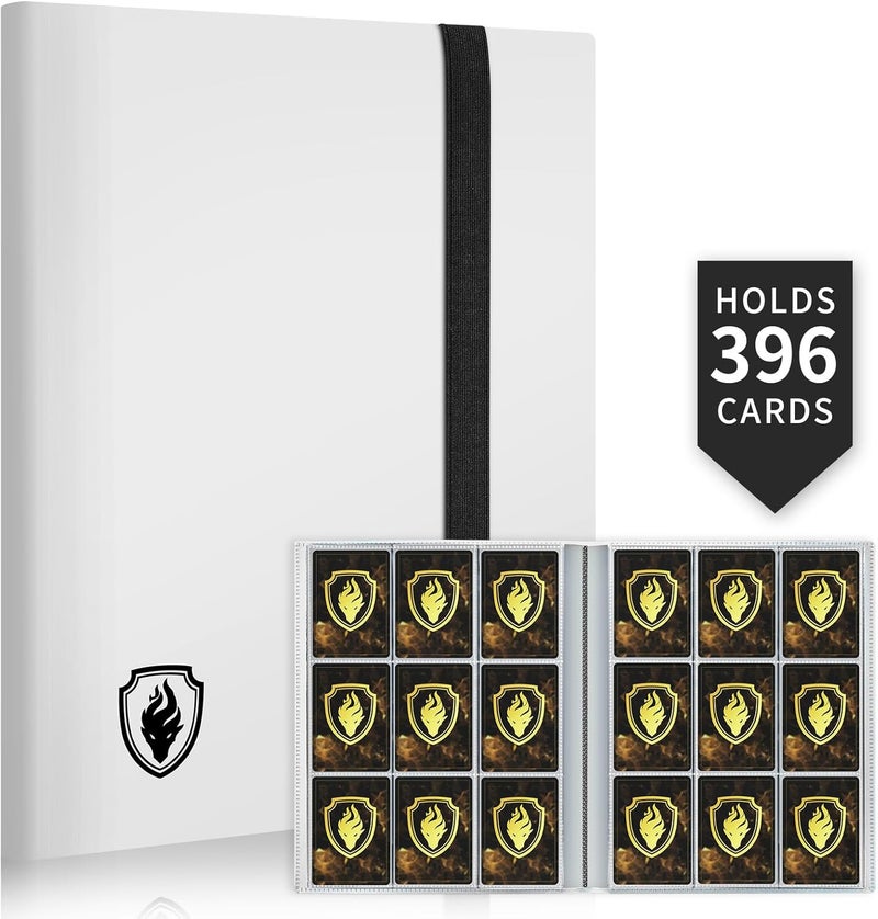 Fabmaker Card Binder 9 Pocket, 396 Pockets Trading Card Binder, Premium Collector Card Album for Standard Cards, Side Loading Card Collection Folder for Game Cards, Sport Cards, White - Image 1